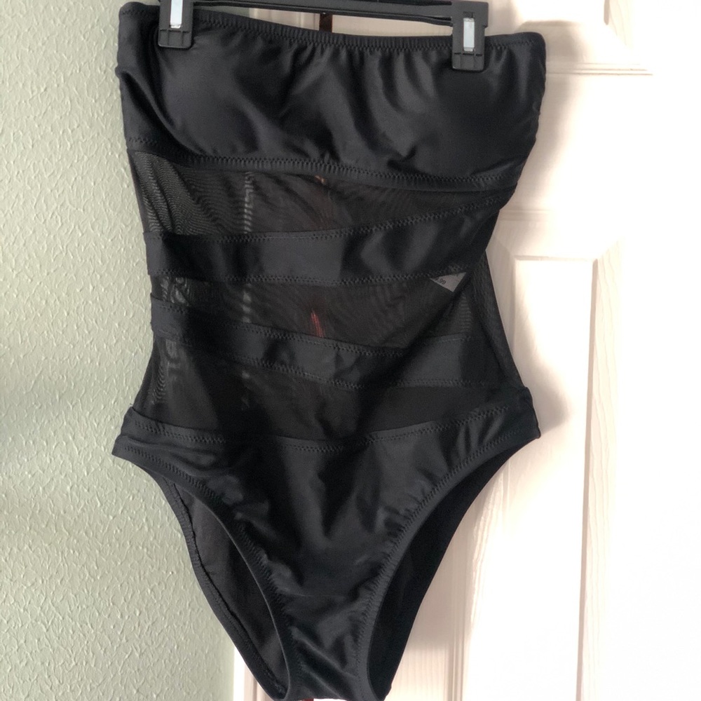 NBW Black Mesh One Piece Swimsuit